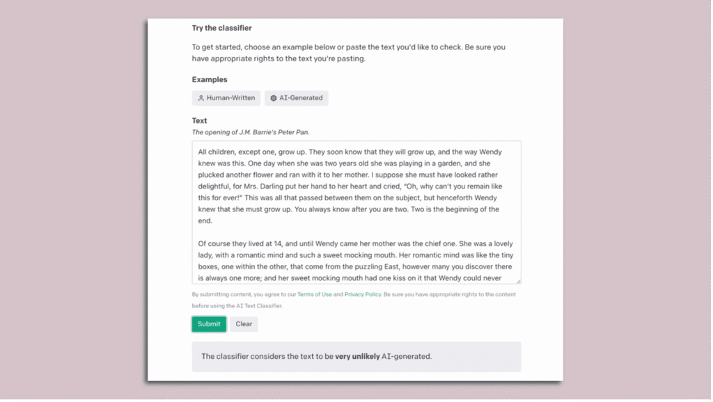 OpenAI Text Classifier